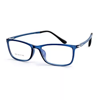 【大學眼鏡】Gluck! 時尚炫彩 扁方框平光眼鏡 3062-3藍