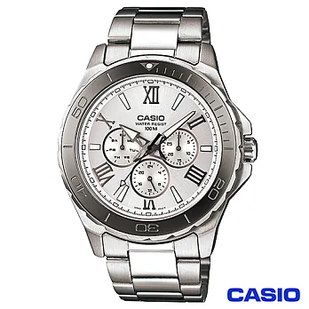 CASIO卡西歐 時尚羅馬數字潮男石英腕錶 MTD-1075D-7A
