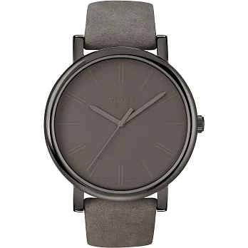 【TIMEX 】天美時絕佳工藝時尚復刻系列腕錶 (霧灰色面/霧灰色真皮帶 TXT2N795)