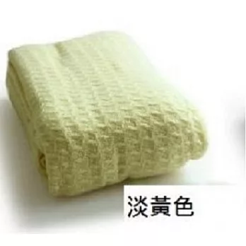 親膚格紋線毯/空調被淡黃色