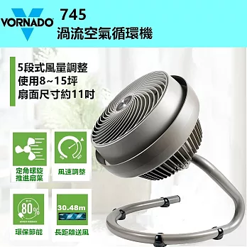 美國 VORNADO沃拿多 渦流空氣循環扇 745C ﹝全新5段式進化 品味不凡﹞香檳灰