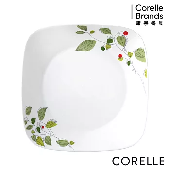 【美國康寧 CORELLE】綠野微風方形10吋平盤 (2213)