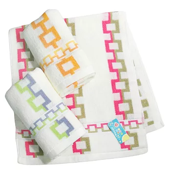 普普風-1974/直條紋-1103/小野菊純棉毛巾-1150-6入組