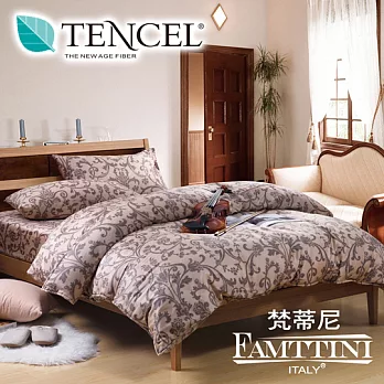 梵蒂尼Famttini【古典主義】加大四件式頂級純正天絲兩用被床包組