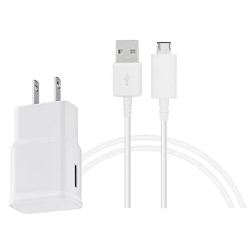 SAMSUNG GALAXY 5V/1.55A 原廠旅行充電器+S6/S6 Edge新版充電傳輸線組(台灣電檢-密封袋裝)單色