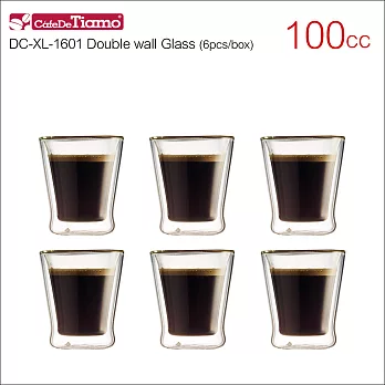 Tiamo DC-XL-1601 雙層玻璃杯 100cc*6入 (HG2051)