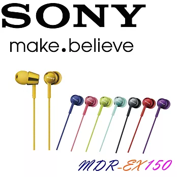 SONY MDR-EX150 多彩炫色 金屬光澤 小巧入耳式耳機 初戀檸黃 (贈捲線器)
