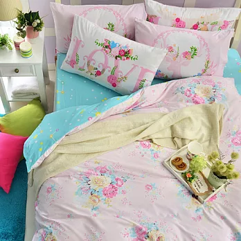 英國Abelia《粉漾花語》加大四件式被套床包組