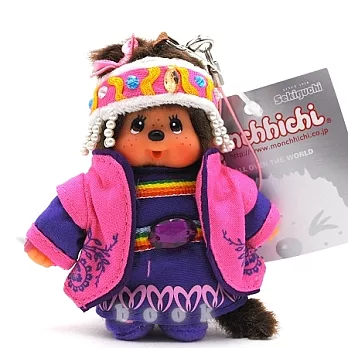 日本Sekiguchi夢奇奇MONCHHICHI【中國苗族女孩】吊飾