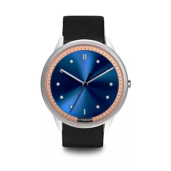 HYPERGRAND手錶 - 02基本款系列 - 銀藍錶盤黑皮革