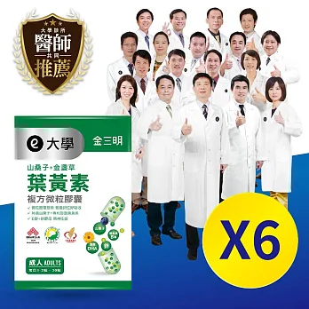 大學金三明超值六入組 金晶明 山桑子+葉黃素(30粒)*6盒