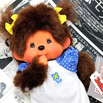 日本Sekiguchi超人氣夢奇奇MONCHHICHI【可愛黃蝴蝶結女孩】