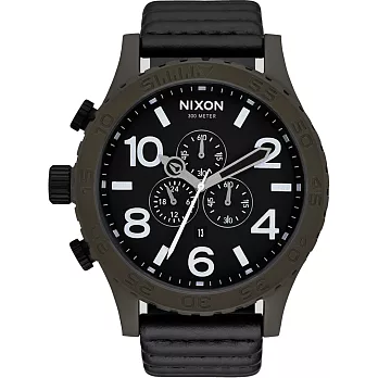 NIXON 51-30 CHRONO LEATHER 潛龍諜影運動腕錶-A1242138