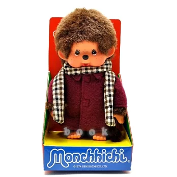 日本Sekiguchi夢奇奇monchhichi【紫色復古棉襖圍巾裝】