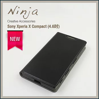 【東京御用Ninja】Sony Xperia X Compact (4.6吋)經典瘋馬紋保護皮套（黑色）