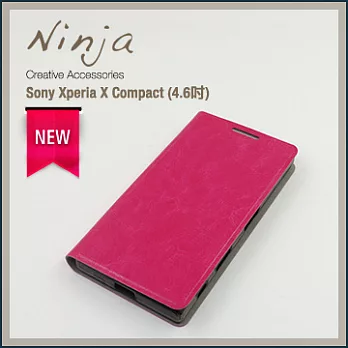 【東京御用Ninja】Sony Xperia X Compact (4.6吋)經典瘋馬紋保護皮套（桃紅色）