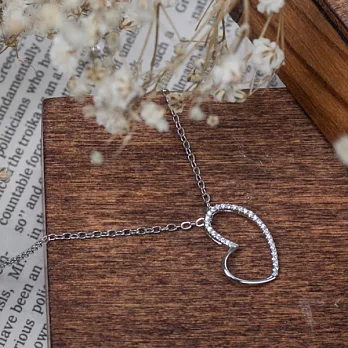 【Elite 伊麗珠寶】925純銀項鍊 八心八箭美鑽系列 - 心動