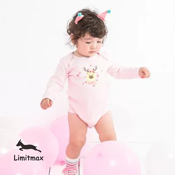 純棉舒適☆Limitmax☆糜鹿搖尾巴紅色造型連身兔裝+粉紅響叮噹包屁衣3-6M (50CM)粉紅