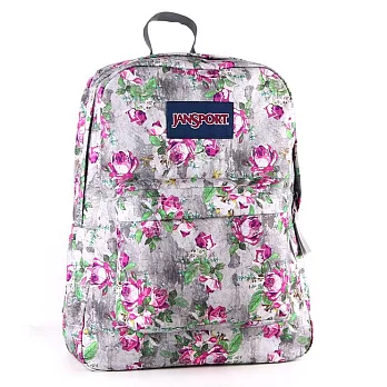 JanSport 校園背包(SUPER BREAK)-花漾灰