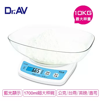 【Dr.AV】超大容量巨無霸秤碗 10.05KG 萬用電子秤(XT-B200)