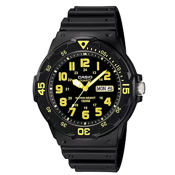 CASIO 卡西歐 MRW-200H 時尚低調系列防水運動手錶-9B 螢光黃