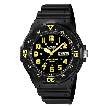 CASIO 卡西歐 MRW-200H 時尚低調系列防水運動手錶 - 9B 螢光黃