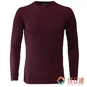 3M-佳立適-升溫蓄熱保暖衣-男圓領-酒紅M酒紅