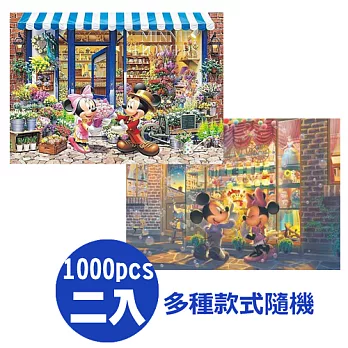 【日本TENYO】迪士尼迷你拼圖-迪士尼系列兩入組1000pcs(款式隨機) DW-1000