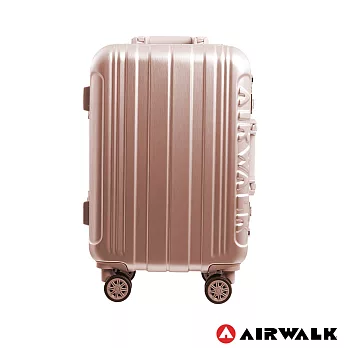 AIRWALK LUGGAGE - 金屬森林 木絲鋁框復古壓扣行李箱 20吋ABS+PC鋁框箱 -玫銅金