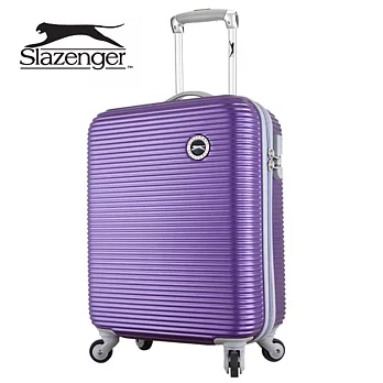 【Slazenger 史萊辛格】20吋 珠光橫條紋 行李箱/拉桿箱/登機箱 (薔薇紫)20吋薔薇紫