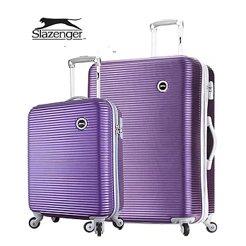 【Slazenger 史萊辛格】20+28吋 珠光橫條紋 行李箱/拉桿箱/登機箱 (薔薇紫)其他