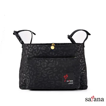 satana - MAMA 兩用嬰兒推車吊掛袋/斜背包 -黑色豹紋