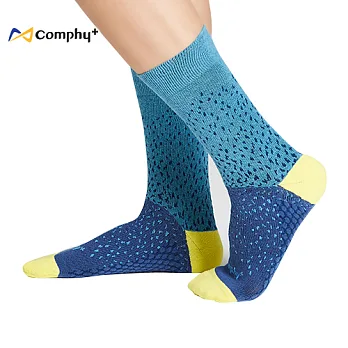 【Comphy +】雪花三分休閒襪 2 雙組（藍）- 抑菌除臭 x 吸濕排汗 科技機能襪
