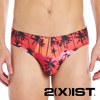 2(X)IST Graphic Micro棕櫚風 超低腰三角內褲(紅棕櫚)S紅棕櫚
