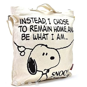 日本進口PEANUTS【懶懶Snoopy】肩背手提帆布包