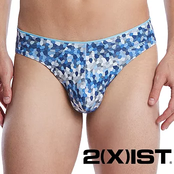2(X)IST 極光微透感系列 低腰三角褲(藍馬賽克)S藍印花