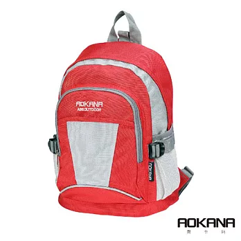 AOKANA奧卡納 輕量防潑水休閒小型後背包 68-088摩登紅