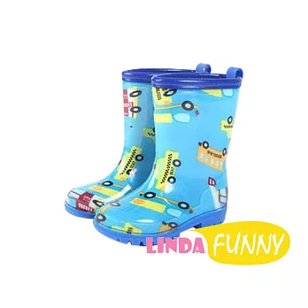 【Linda Funny】滿圖童趣造型厚底兒童雨鞋_車車#26