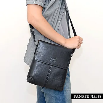 Fanste_梵仕特 休閒包 美式雅痞類牛皮紋-8001黑色