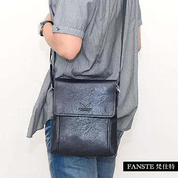 Fanste_梵仕特 休閒包 美式雅痞類牛皮紋-8003黑色