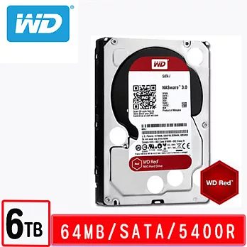 WD 威騰 紅標 3.5吋/6TB/5400轉/64MB NAS硬碟 (WD60EFRX)