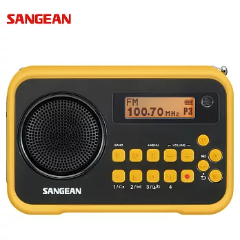 山進電子SANGEAN-語音提示/SD卡錄放音/FM調頻收音機TR-108 ★一年保固★黑黃色