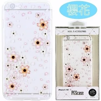 【奧地利水鑽】iPhone 6 /6s (4.7吋) 花系列保護軟套櫻花
