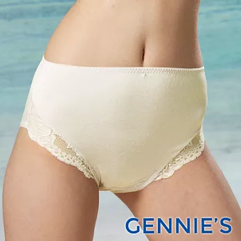 【Gennies專櫃】010系列-孕婦內褲/中腰(孕期)M鵝黃