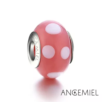 Angemiel安婕米 義大利925純銀 粉紅點點 琉璃珠