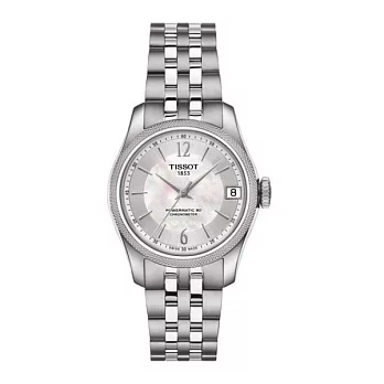 TISSOT BALLADE POWERMATIC 80 COSC LADY 矽游絲機械時尚女性優質鋼帶腕錶-銀-T1084081103700