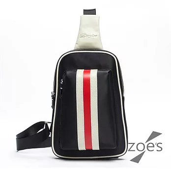 【Zoe’s】頂級 防潑水牛津布 潮流設計胸背包(紳士黑)