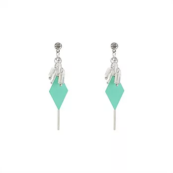 Snatch 菱波微光水晶流蘇耳環 - 薄荷 / Rhombus Light Tassel Earrings - Mint