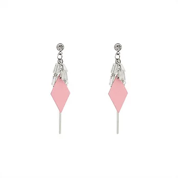 Snatch 菱波微光水晶流蘇耳環 - 粉紅菱 / Rhombus Light Tassel Earrings - Pink