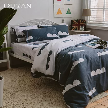 《DUYAN 竹漾》台灣製 100%頂級純棉單人床包二件組- 城之天空